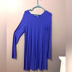 blue long sleeve midi